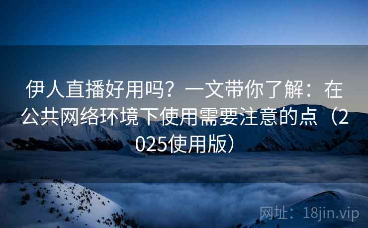 伊人直播好用吗?一文带你了解:在公共网络环境下使用需要注意的点(2025使用版) 伊人直播好用吗?一文带你了解:在公共网络环境下使用需要注意的点(2025使用版)