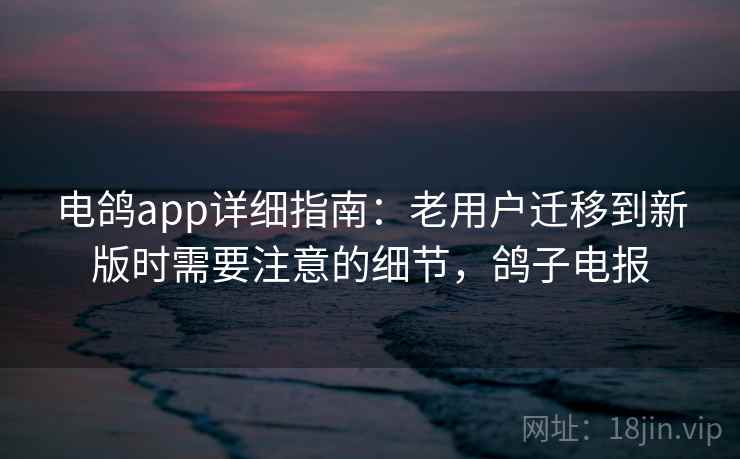 电鸽app详细指南：老用户迁移到新版时需要注意的细节，鸽子电报