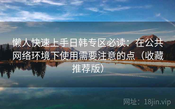 懒人快速上手日韩专区必读：在公共网络环境下使用需要注意的点（收藏推荐版）