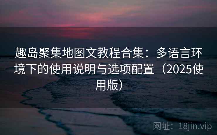 趣岛聚集地图文教程合集：多语言环境下的使用说明与选项配置（2025使用版）